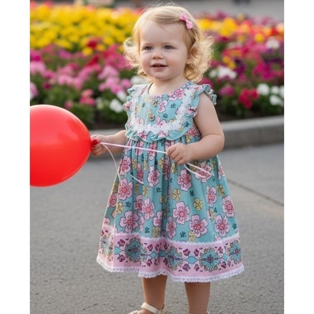 Marie Nicole Clothing XXS 12‎ 18 Months Dress Baby Girl Lace Pink Long 12m 18m